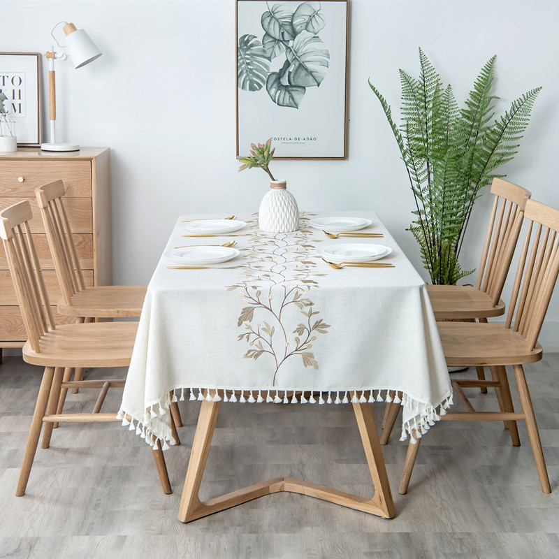 Luxury Dining Table Protective Cover Eco-Friendly Rectangle Jacquard Tablecloth Fabric For Wedding Restaurant Recycled Modern