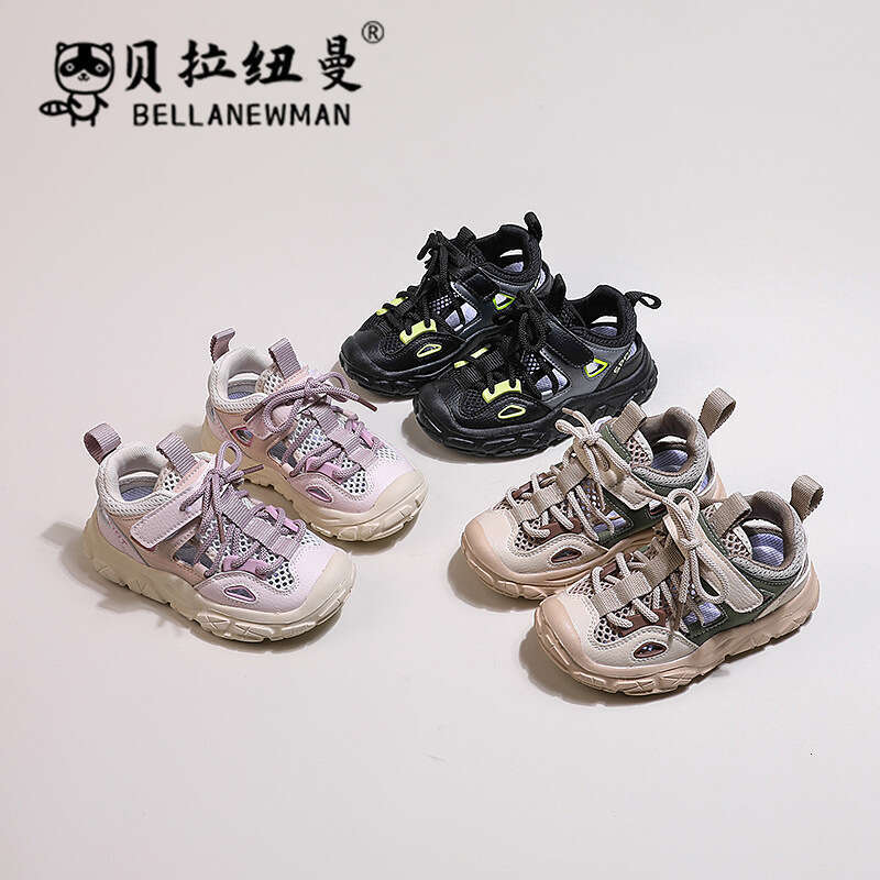 Children's Casual Sandals 2024 Spring Summer New Boys' Single Mesh Breathable Sports Girls' Fashion Dad Shoes