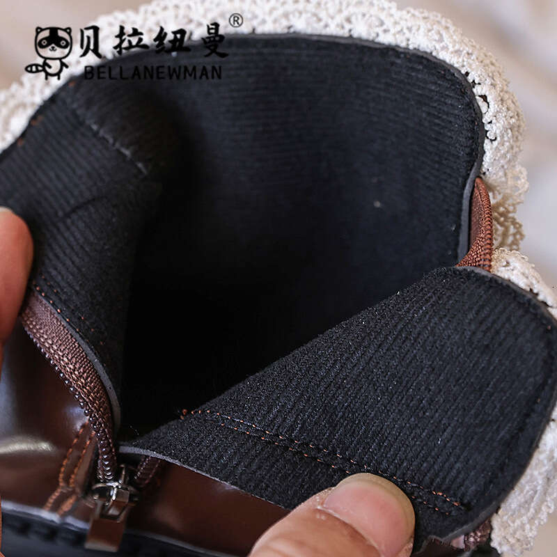 Girls Lace Bow Princess Short 2024 Autumn New Korean Children's Fashion British Style Toddler Leather Boots