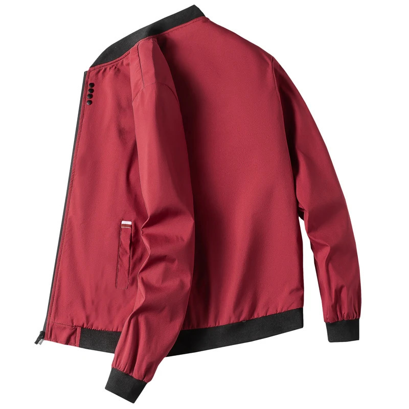 M-4XL Mens Jacket Autumn Thin Long Sleeve Baseball Uniform Windproof Cycling Jacket Solid Zipper Casual Jacket 250708