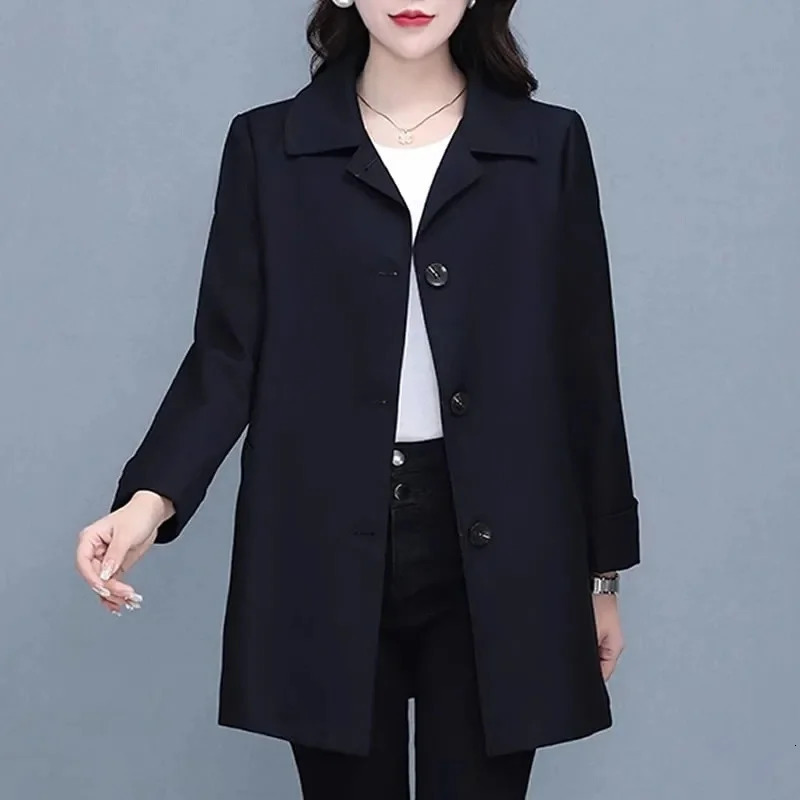 2025 Fashion Spring Autumn with lining Middle-aged Jacket Womens Coats Female Short Casual Windbreaker Ladies Outerwear 250708