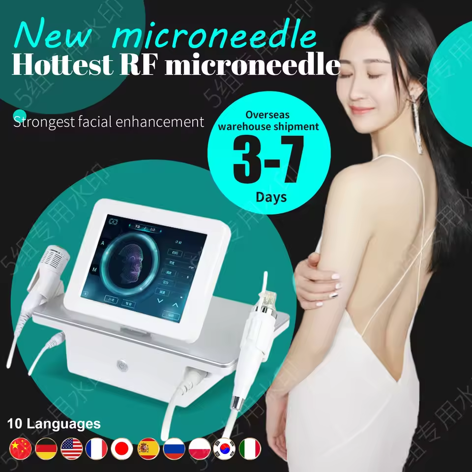Professional RF Score Microneedle Machine With Cooling Ice Hammer Facial Lifting Device Suitable For Salons And Homes