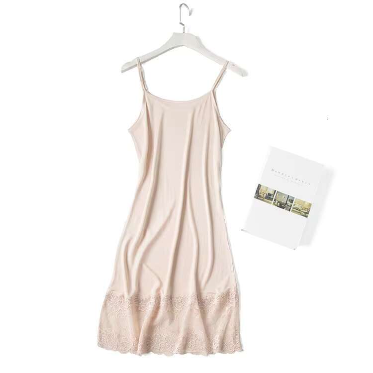 Knitted Silk Dungaree Slip Dress Lace Underskirt Nightdress 2021 New Fashion Womens Clothing dongdumaoyi