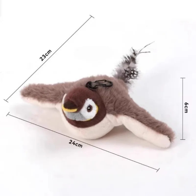 Cat Interactive Toys Catnip Electric Pat Bird with Catnip Dog Cats Touch-Activated Squeaky Plush Toy Pet USB Rechargeable 250716