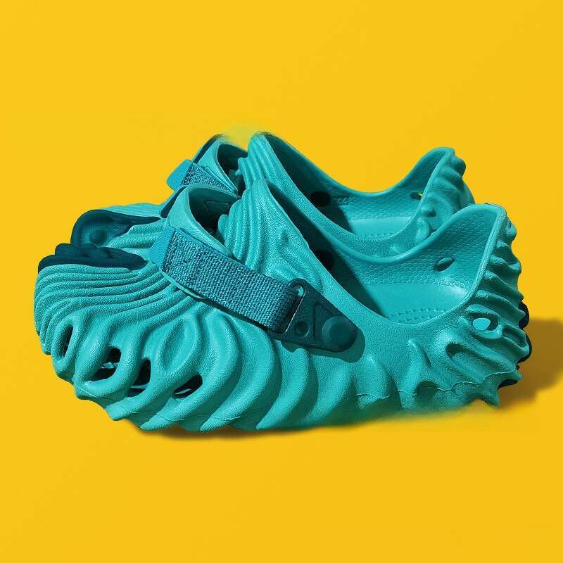 Cross Fingerprint Hole Men's Casual Flat Outdoor Non-Slip Sandals Couple Beach Shoes