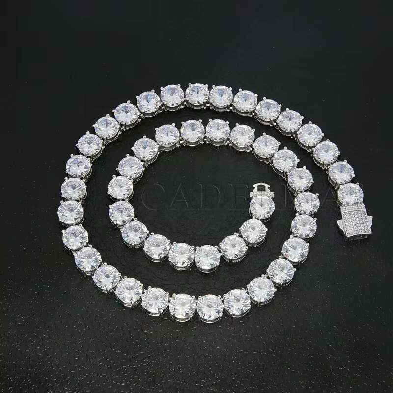 Cadermay 10mm D VVS Moissanite Diamond Iced Out Rapper Jewelry Personal Fashion Pendant Necklace Link Chain