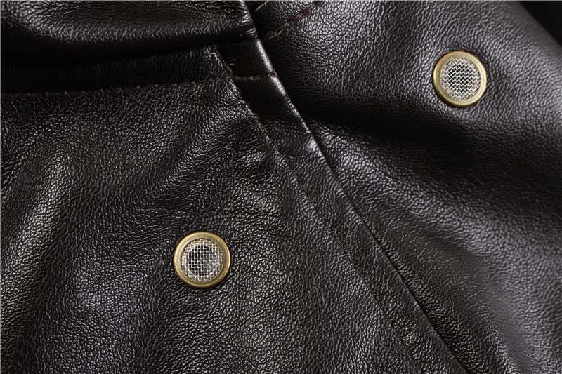 Winter Vintage A2 leather jacket men streetwear Removable fur flight motorcycle bomber padded air force coat 250708