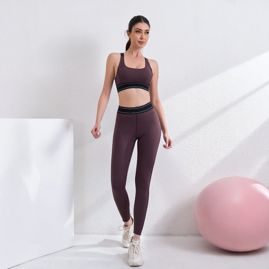 New Arrival High Compression Butt Lifting Tight and Strong Support Women's Yoga Bra Set fitness wear set