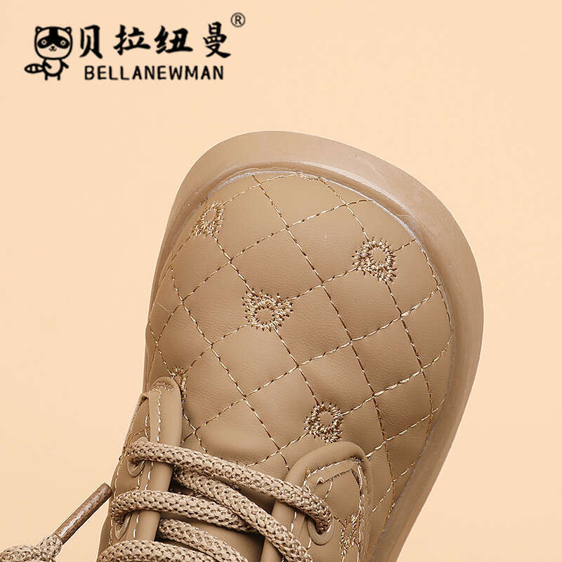 Children's British Style Short 2023 Autumn Fashion Big Kids Soft Sole Leather Martin Girls' Casual Ankle Boots
