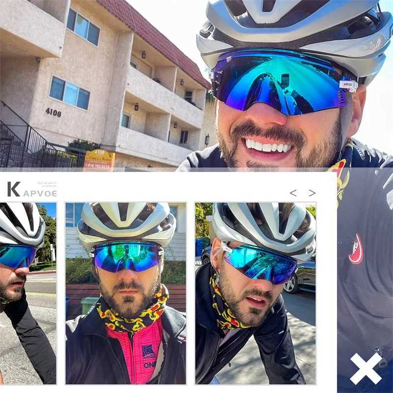 Kapvoe Cycling Sunglasses UV400 Men Bike Sunglasses MTB Eyewear Outdoor Sport Goggles Bike Glasses Oculos De Ciclismo S250714