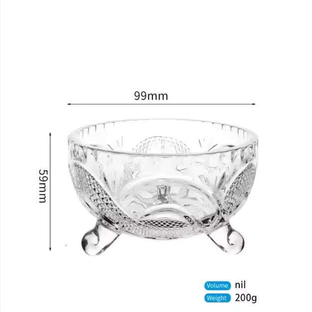 High Performance Cute Cookie Fruit Snacks Small Vacuum Glass Buffet Candy Jar Set Premium Bowls