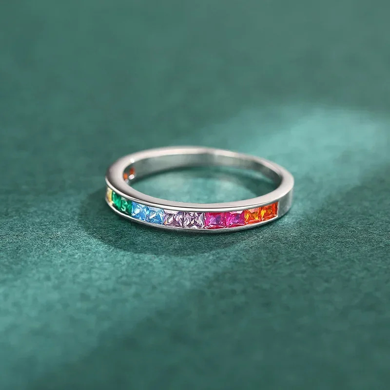 Classic Simple Colorful Zircon Ring for Women Elegant Fashionable Personalized Minimalist n Jewelry 250712