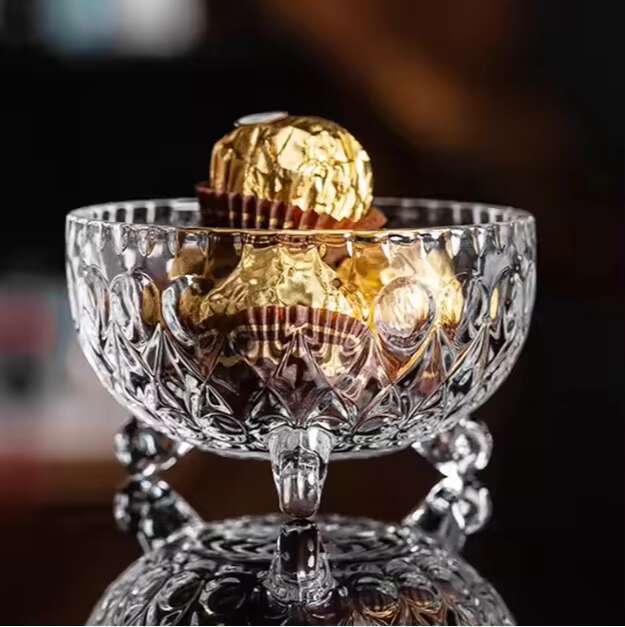 High Performance Small Vacuum Glass Jar Set Cute Cookie Fruit Snacks Buffet Candy Gridding Bowl Premium Dishwasher Safe Party