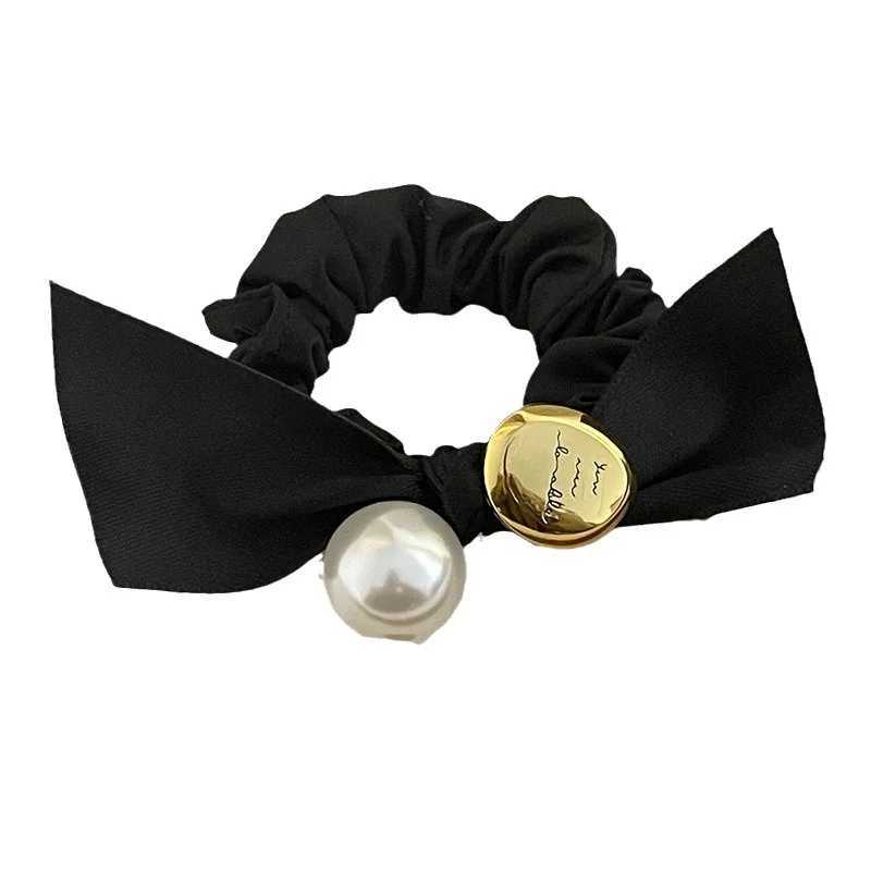 High Elasticity Classic Pearl Hair Band Rubber Band 2023 Latest Style Black Velvet Classic Hair Band Hair Accessories Gifts W250714B