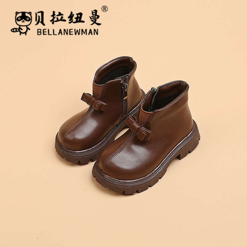 Children's British Style Martin 2023 Autumn Girls' Black Short Small Medium Large Kids Fashion Single Boots Girls