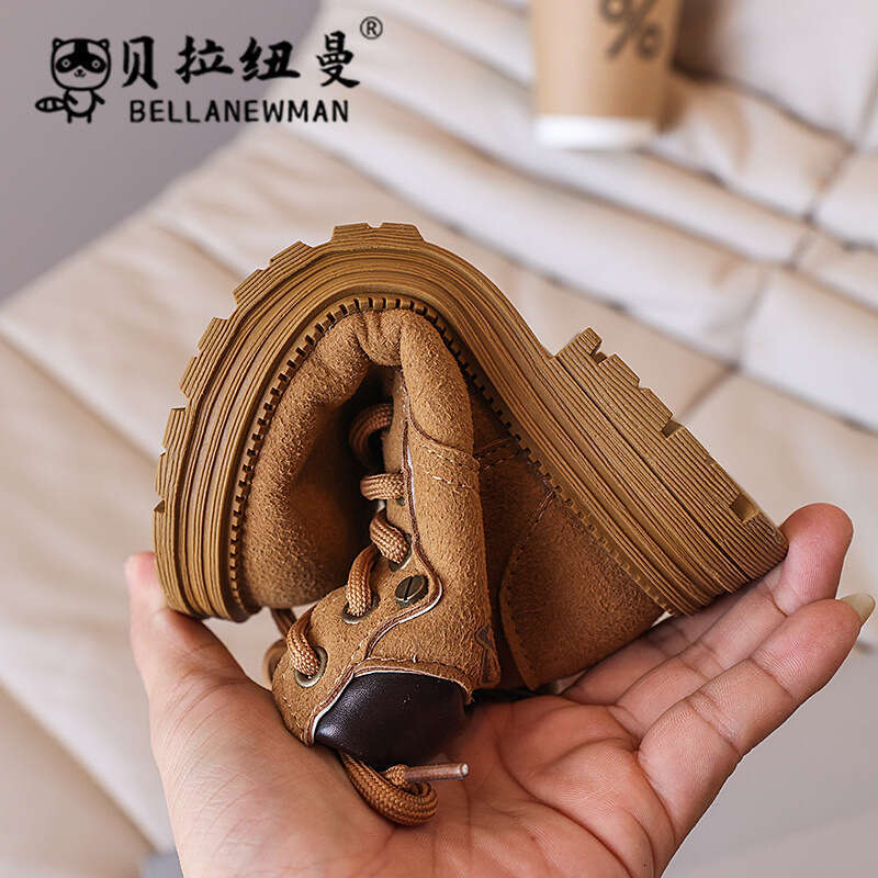 Children's Martin 2024 Autumn New Korean Style Girls' Riding Boys' Yellow Medium and Large Kids' Short Boots