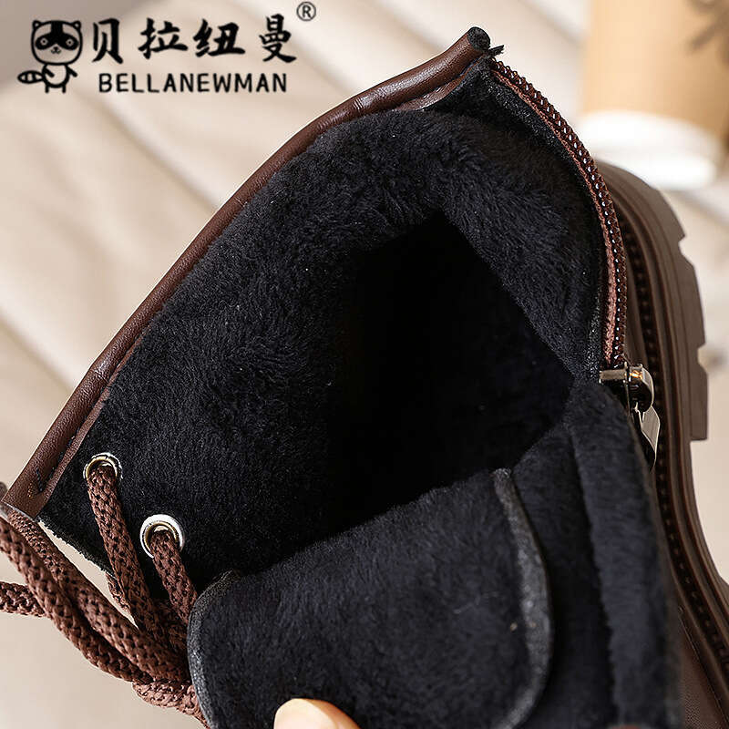 Girls' Fashion British Style Martin 2024 Winter New Korean Version Children's Double Cotton Short Boys' Black Leather Boots