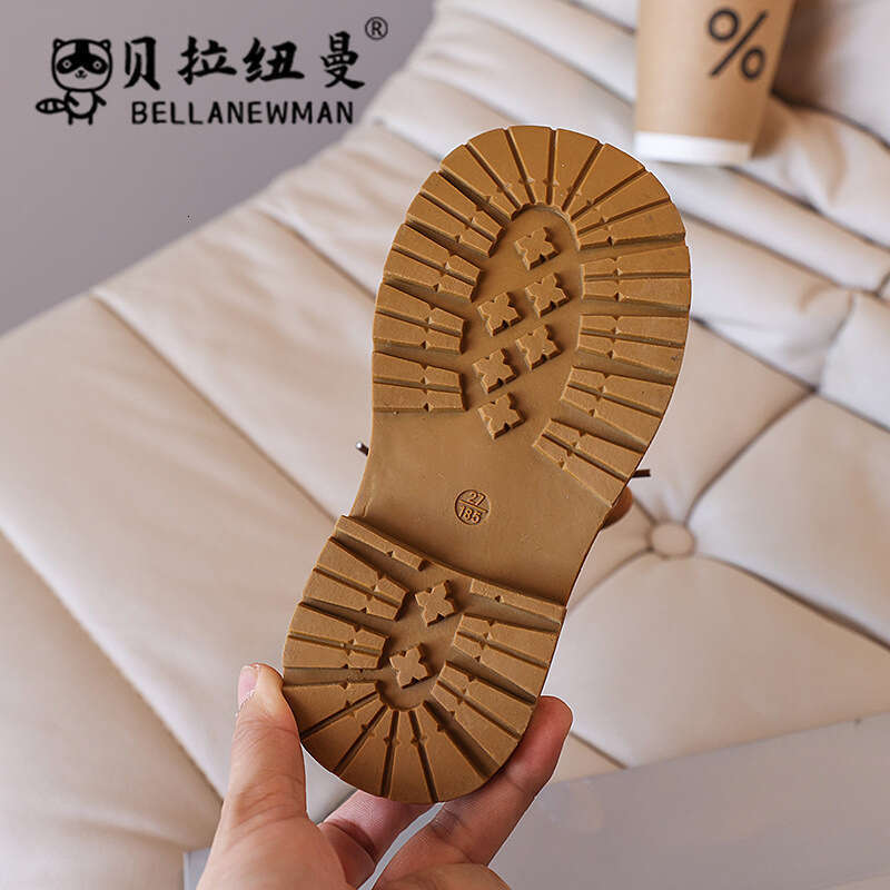 Children's Martin 2024 Autumn New Korean Style Girls' Riding Boys' Yellow Medium and Large Kids' Short Boots