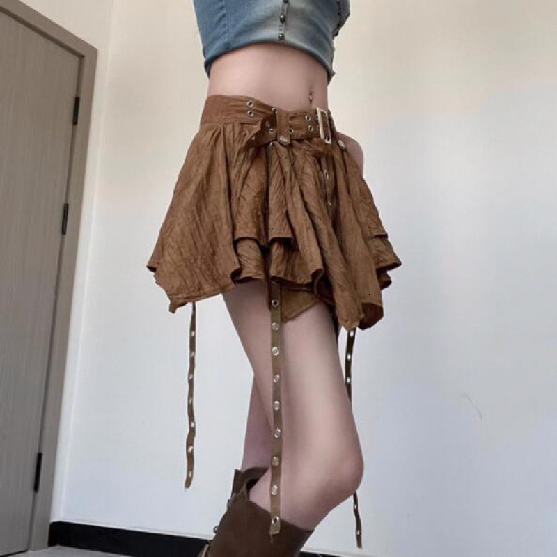 2025 New women's dress retro spicy girl style irregular design linen ribbon dress high waist slim fit women's dress summer dress new designe