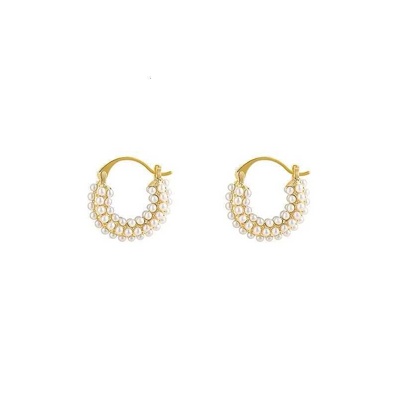 1 Pair Vintage Pearl Round Earrings for Wen Big Hoop Pierced Allergy Resistant Earrings Jewelry Wholes Y250714