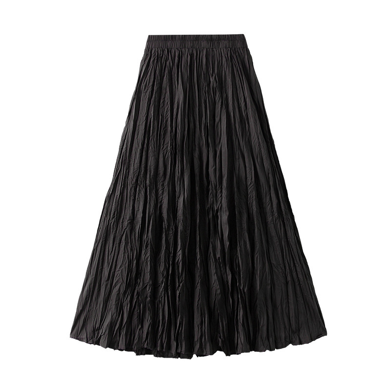2025 New Women's Skirt Lightweight Luxury Elegant Folded Skirt Summer New Women's Horn shaped Slimming Folded A-line Skirt New Designer Dres
