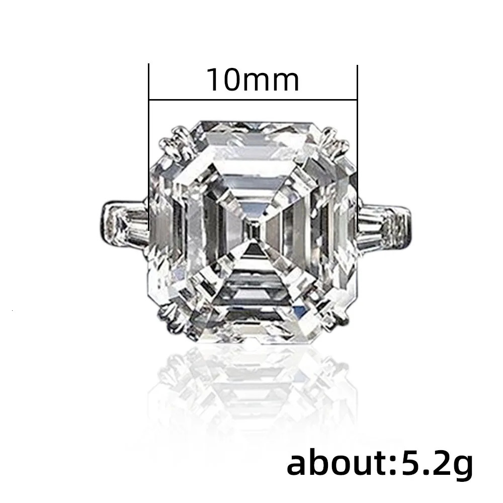8 Asscher Crystal Cubic Zirconia Rings for Women Fashion Wedding Engagement Bands Female Ring Anniversary Party Jewelry 250712