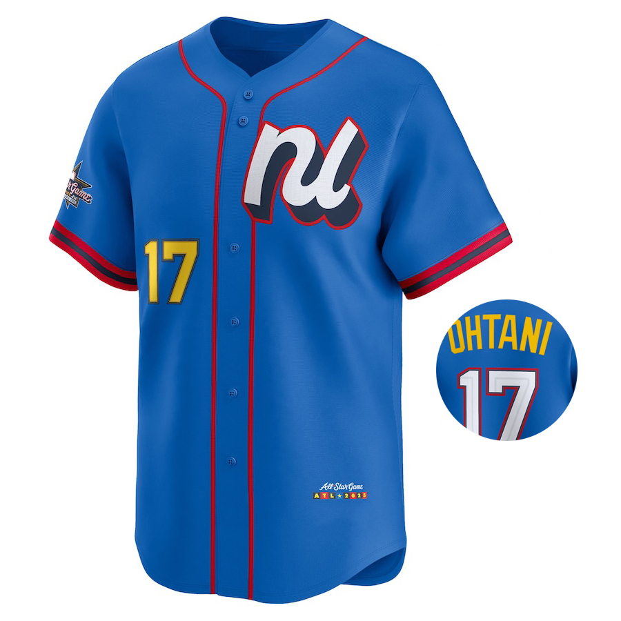 17 Shohei Ohtani 2025 All-Star Baseball Jerseys Abbott Adam Alonso Carroll De La Cruz Freeman Lindor Machado Marte Megill Olson Skenes Embroidery Custom