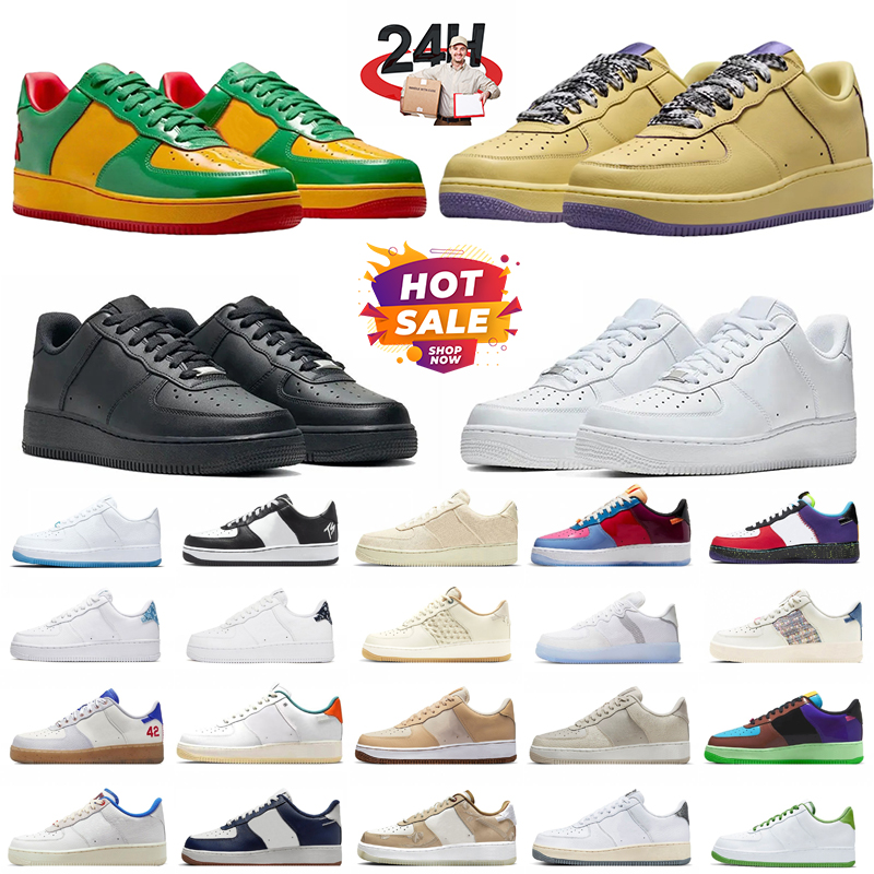 with box Men Women One Casual shoes skate Low Sneakers White Gum Grery Pink Prime Pine Green mens Trainers Outdoor Shoes 36-45