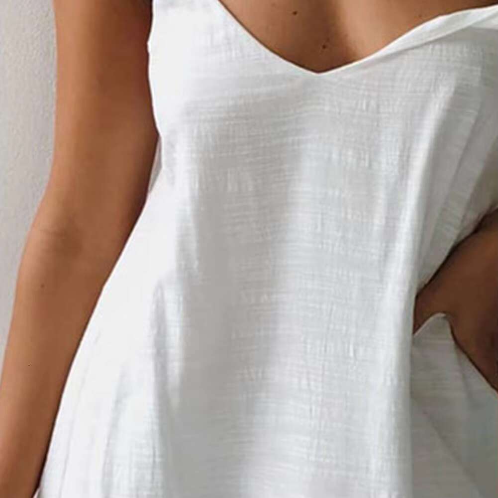 V Neck Summer for Dating Dress Solid Color Flounce Edge Spaghetti Strap Women Party Dresses dongdumaoyi