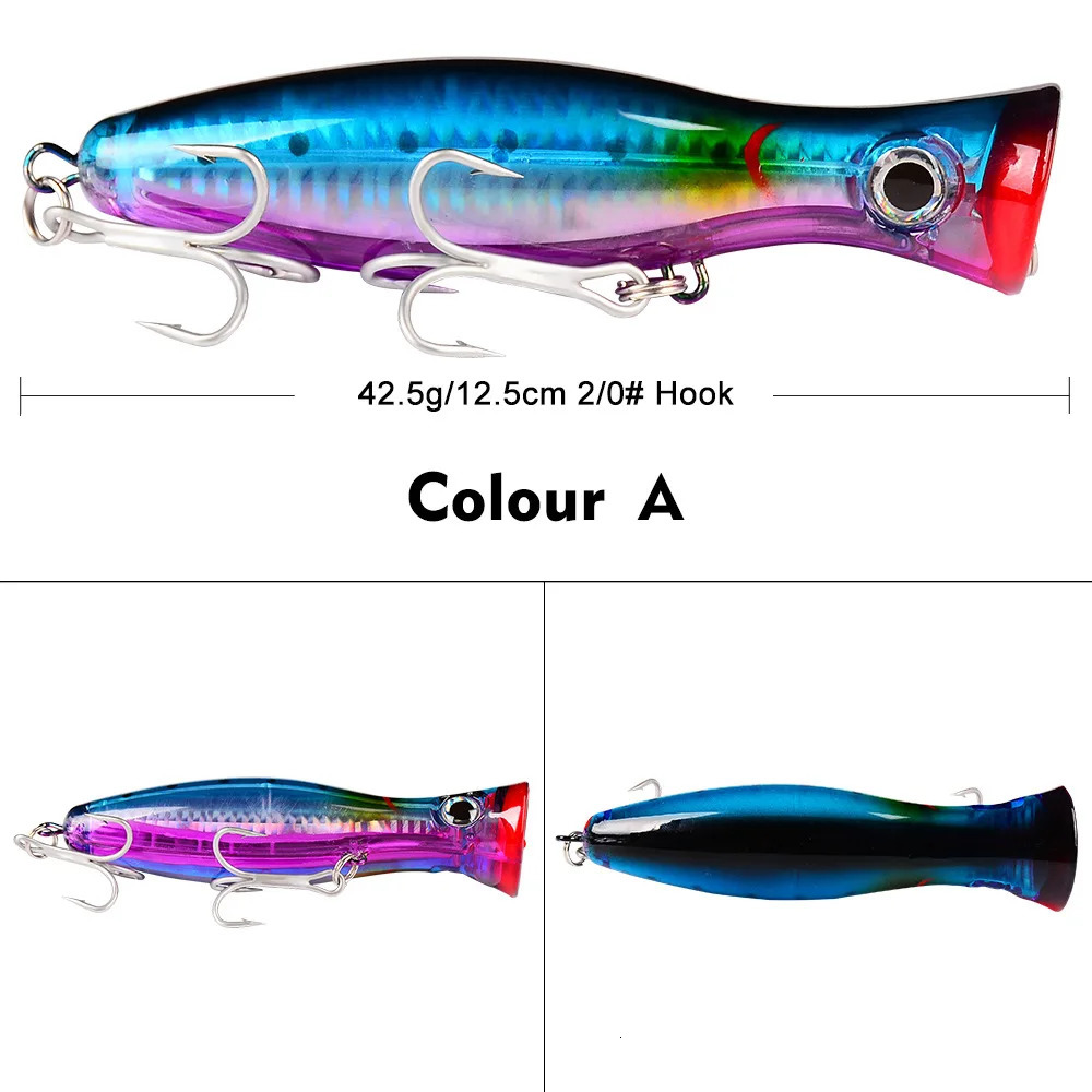 PRO BEROS Big Popper Wobbler Fishing Lure Floating Bait 43g Topwater Whopper Saltwater Lures Isca Artificial Pike Tackle 250708