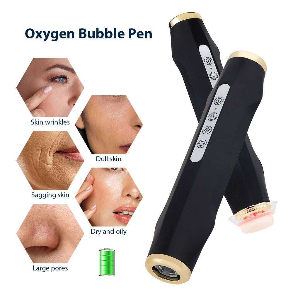 Portable hine Skin Care Serum Input Pen Facial SPA CO2 Bubble Oxygen Beauty Device