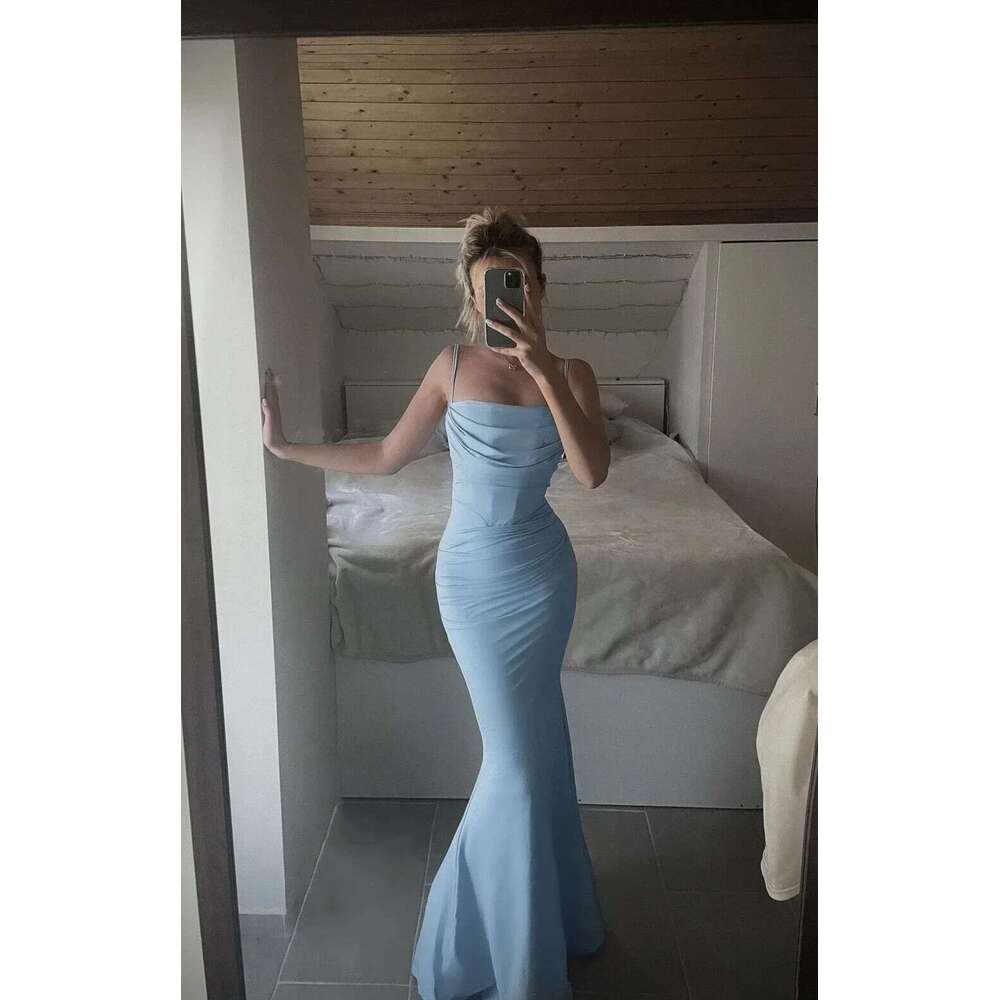 Elegant for Women Al Corset Maxi Draped Evening Night Party Dresses Bodycon Sexy Backless Dress with Fishbone