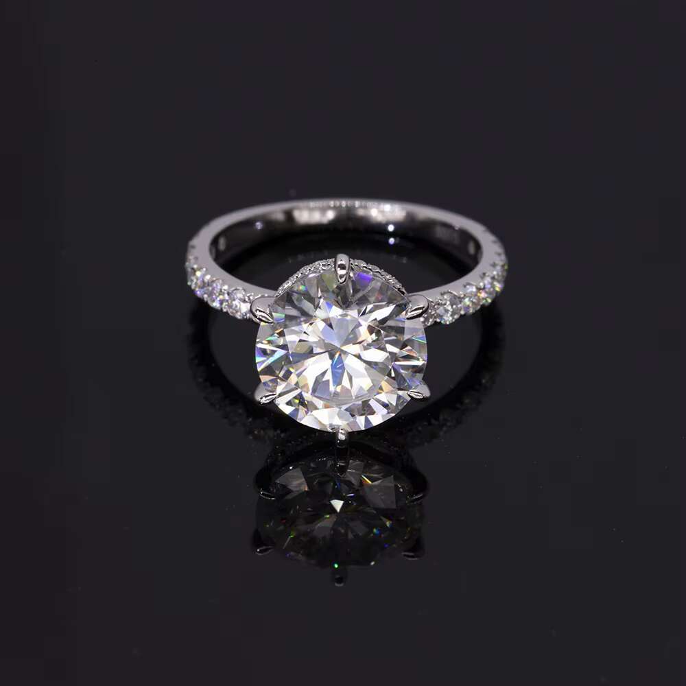 Fancy 5ct Gold Ring D Color 10K Gold Diamond Lab Moissnaite Rings Real Gold Engagement Band Eternity Ring