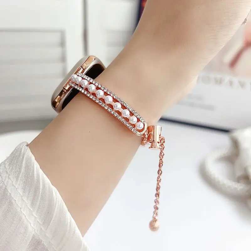 Diamond Pearl Strap for Watch Band 49 46 44 45 42 41 40 38mm Wen Wristband Jewelry Bangle Bracelet for iWatch S10 9 8 7 Y250714