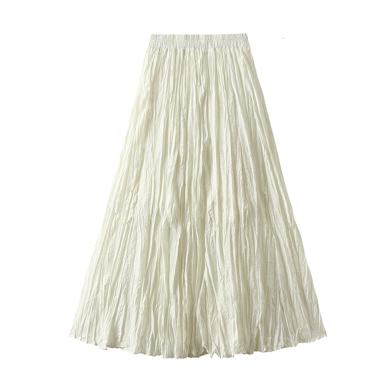 2025 New Women's Skirt Lightweight Luxury Elegant Folded Skirt Summer New Women's Horn shaped Slimming Folded A-line Skirt New Designer Dres