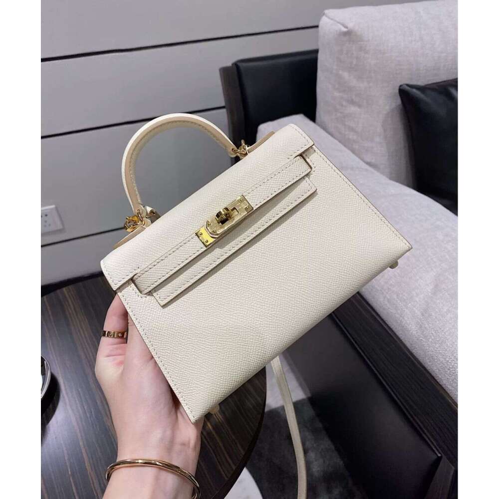 2025 Second Generation Fashion Trend Single Shoulder Crossbody Handbag Genuine Leather Women's Palm Print Cowhide Small Square Bag