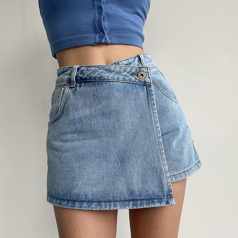 2025 New women's dress, new denim short skirt, women's high waisted half skirt, summer hot girl design, A-line short skirt, new designer dre
