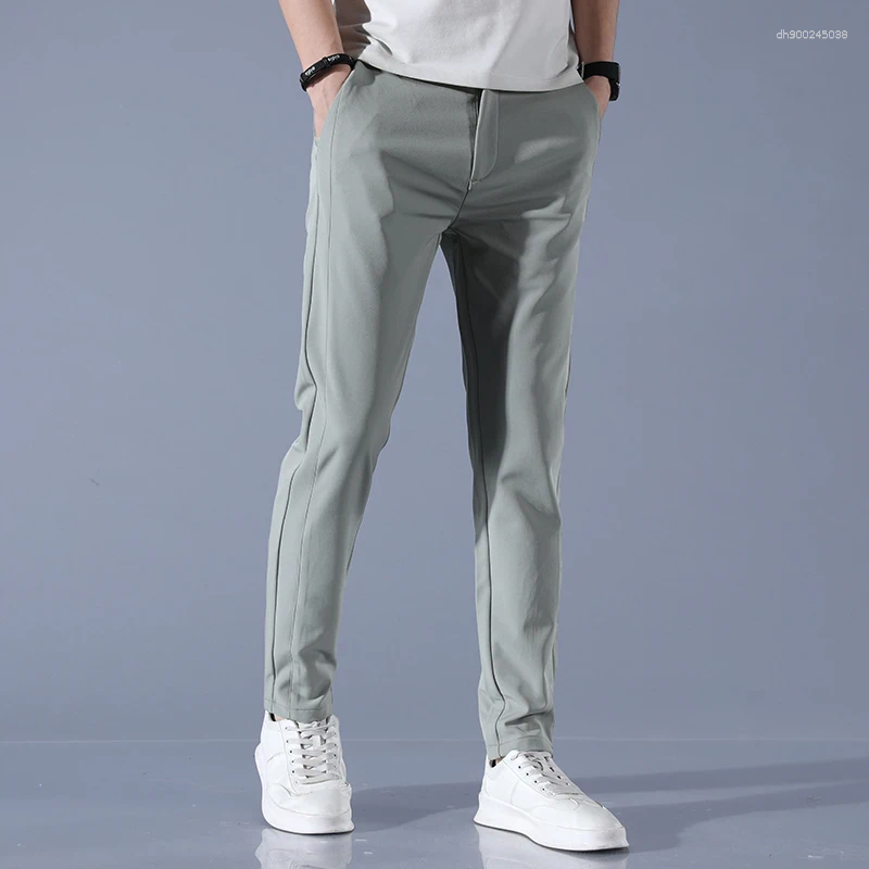 Men's Pants Spring Summer Ultra-thin Stretch Slim Straight Casual High Quality Fashion Breathable Golf Sports Trousers