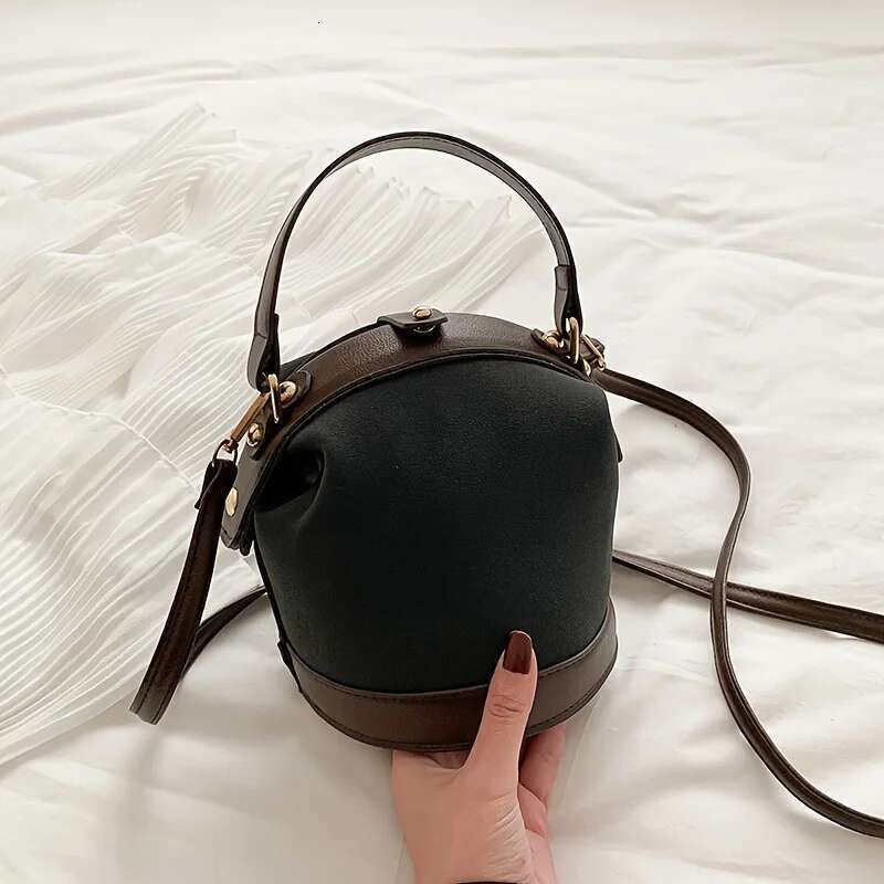 Popular ChoiceFashion Women's Two Tone Brown Beige Bucket Bag Perfect for travel and everyday use a must-have tote bag