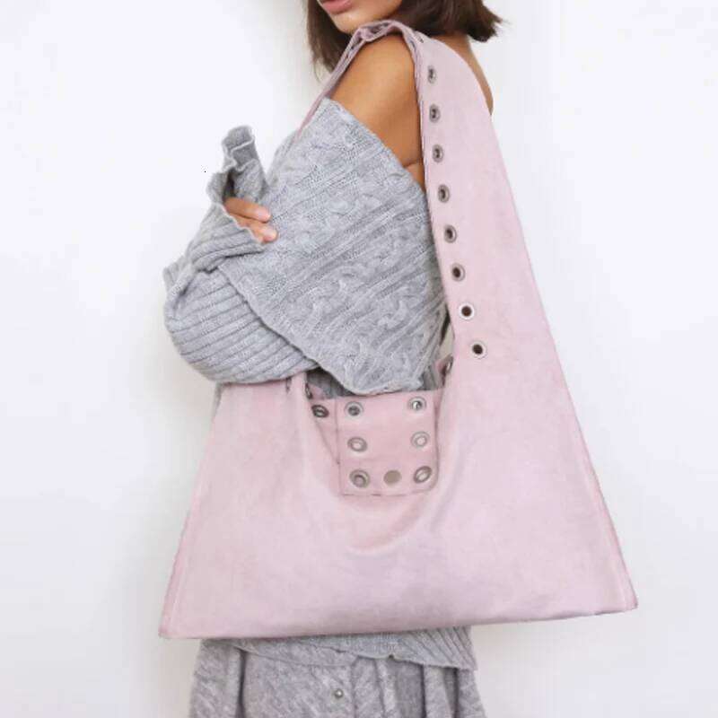 Fashion Casual Y2k Large Shoulder Vintage Tote Rivets Studs Women Retro Purse Handbags