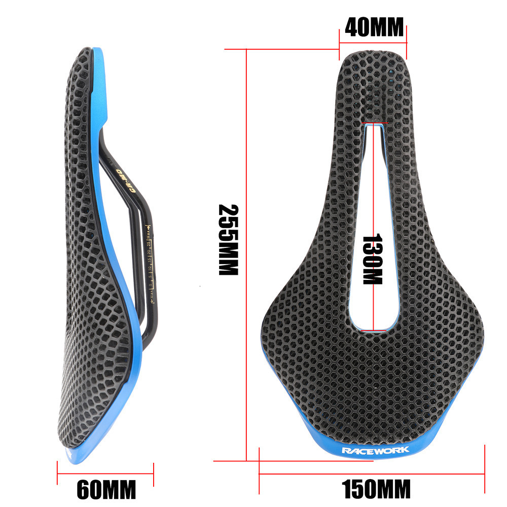 RYET 3D Printed Bicycle Saddle Ultralight Carbon Fiber Hollow Comfortable Breathable MTB Gravel Road bike Cycling Seat Parts 240507