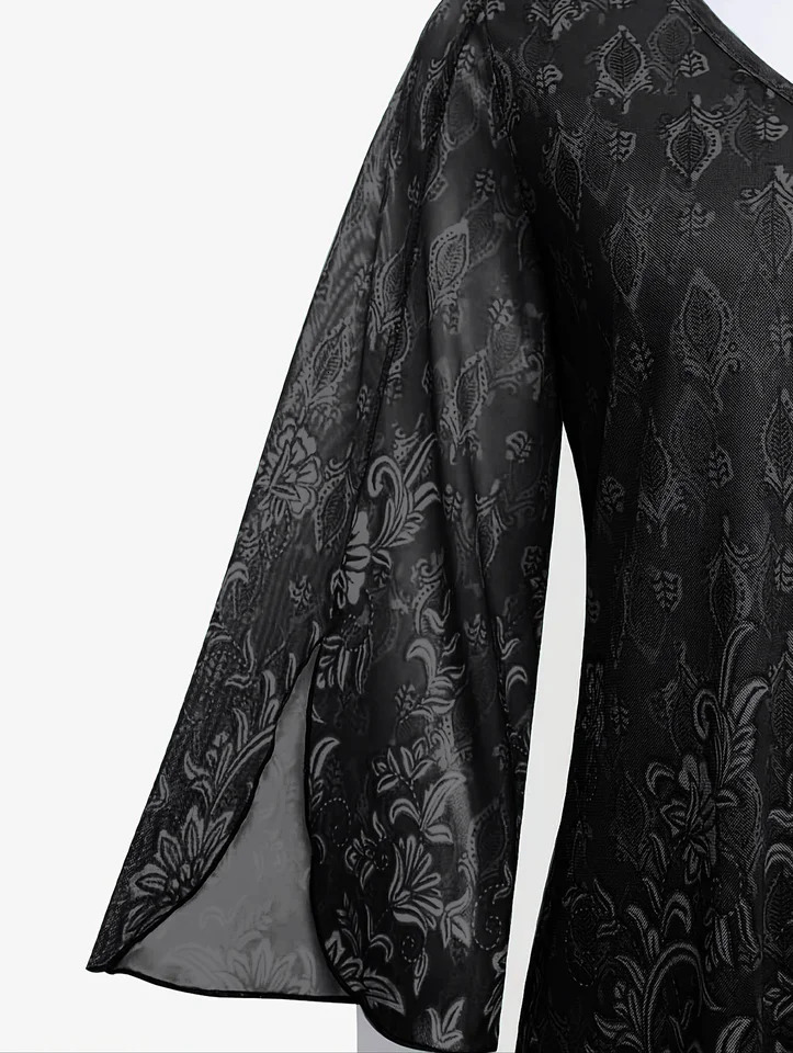 Plus Size Blouse Shirts Womens Lace Tops Blouses Spring Full Sleeve V-neck Black Green Purple Shirt Elegant Blouse Clothes 250708