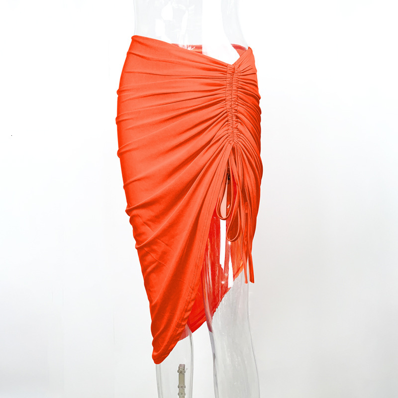 2025 New Women's Skirt Summer New Women's S Sexy Slimming Irregular Skirt Fashion Trend Pull Rope Half Skirt New Designer Dress