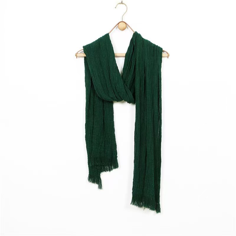 T1212 Spring new style this week fluffy warm neck protection extended tassel loose beard soft cotton and linen shawl scarf