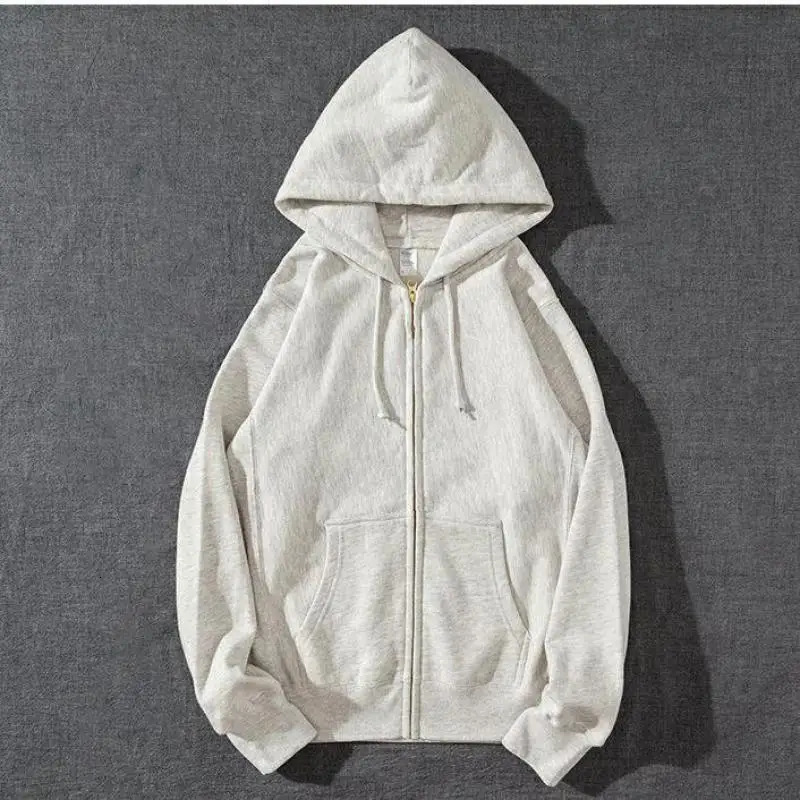 Good Quality Zip Hooded Women Sweatshirt Navy Blue Cotton Casual Street Wear Loose Spring Autumn Solid Color Hoodie Jacket 250707