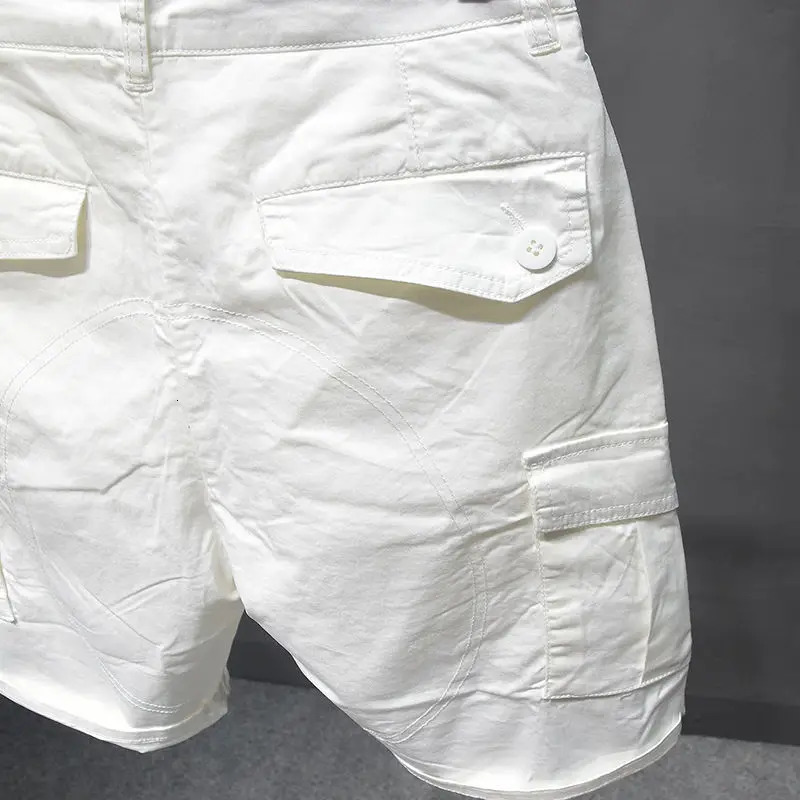 Korean Washed Mens Slim Jeans Denim Short Pants for Summer Boyfriend Stretch Straight White Cargo Cotton Shorts 250714