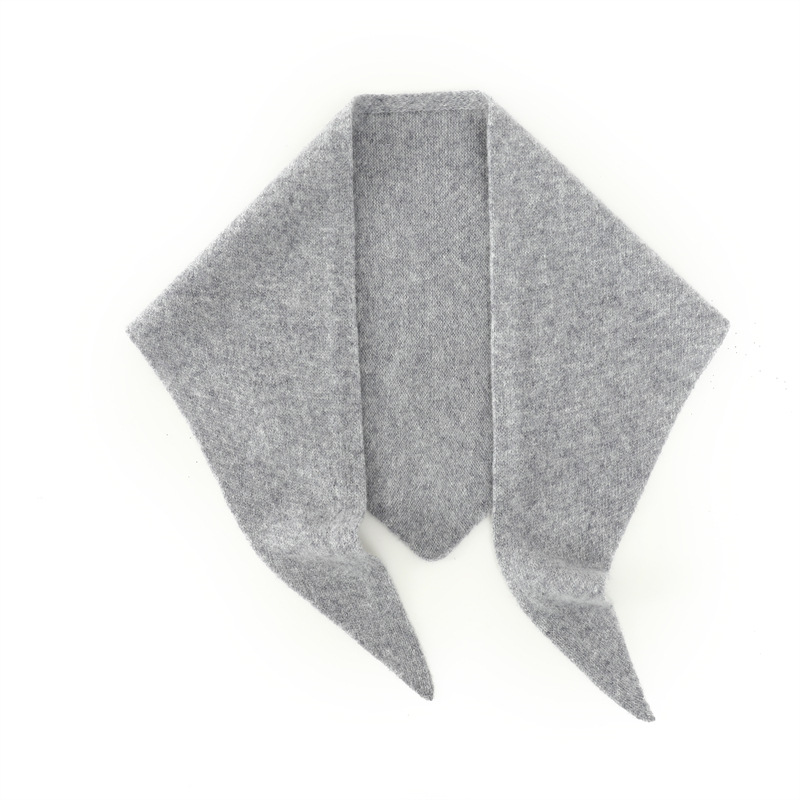 K1349 100% wool scarf autumn and winter new triangle knitted small shawl solid color warm neck collar