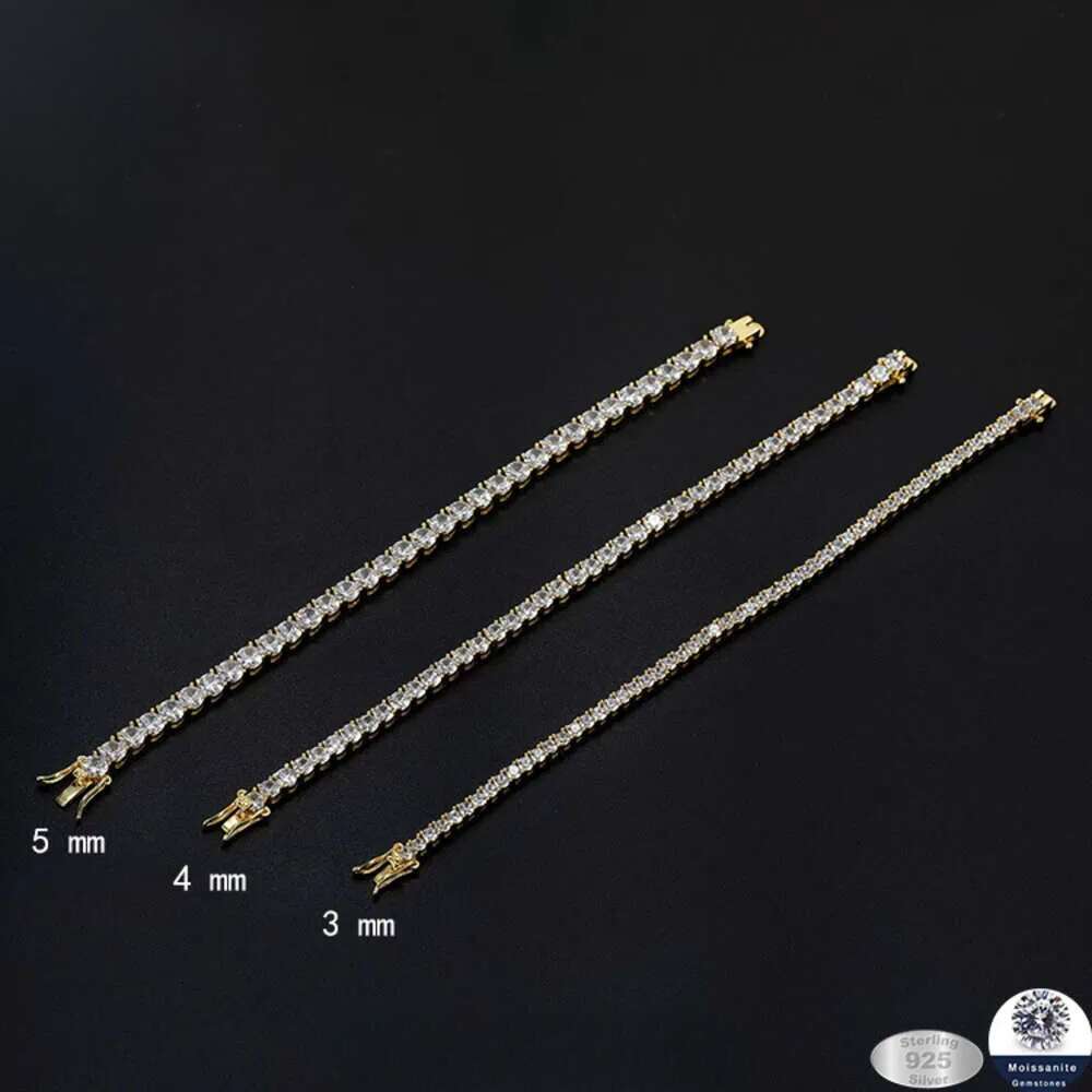 Top jewelry braceletdesigner bracelets cuban link for men women sterling sier vvs iced out bracelet 2mm-6.5mm moissanite tennis chain