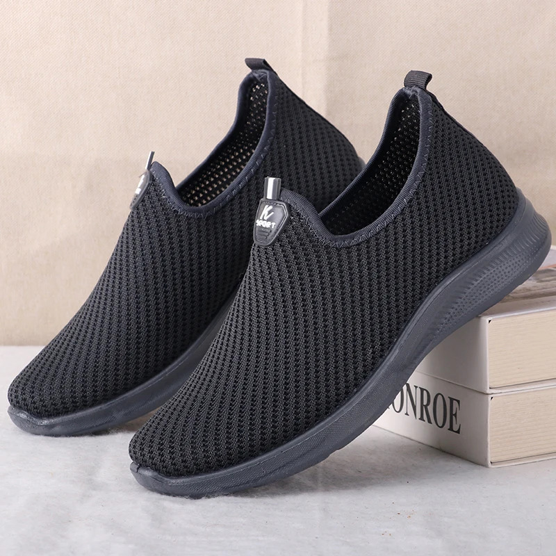 Mens Fashionable Solid Woven Knitted Running Shoes L ightweightB reathablea ndN onSlipPe r fectSpo rtsSho esfor Out doorAdv 250716