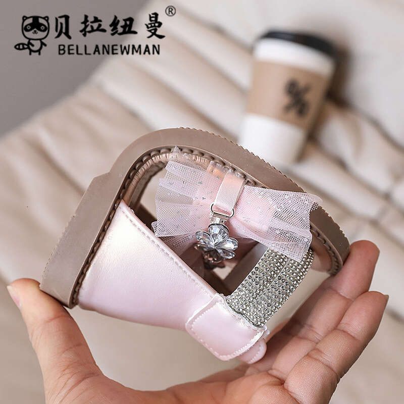 Girls Fashion Rhinestone Lace Sandals 2024 Summer New Baby Soft Sole Beach Children Open-Toe Roman Shoes